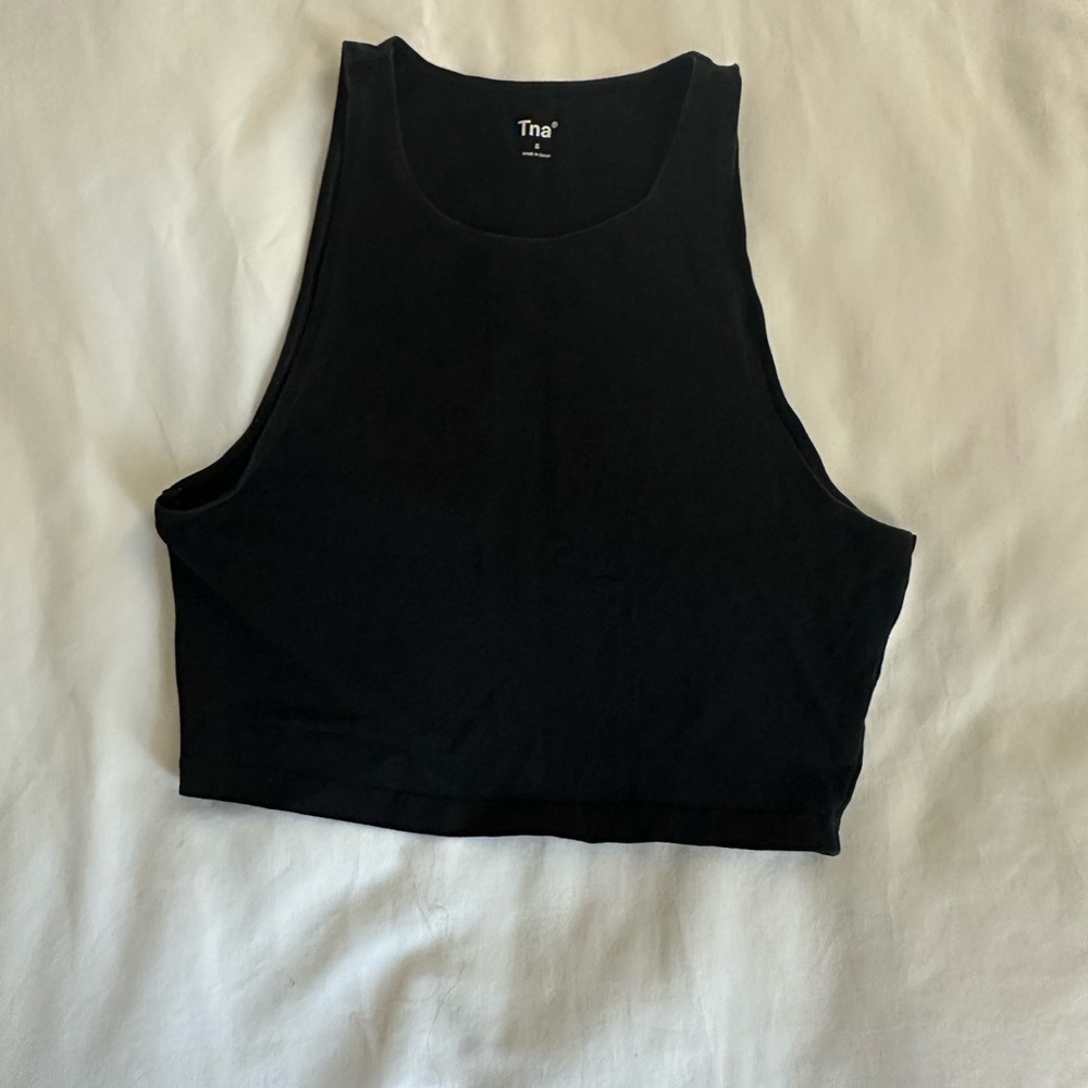 TNA Black Fitted Crop Tank Top